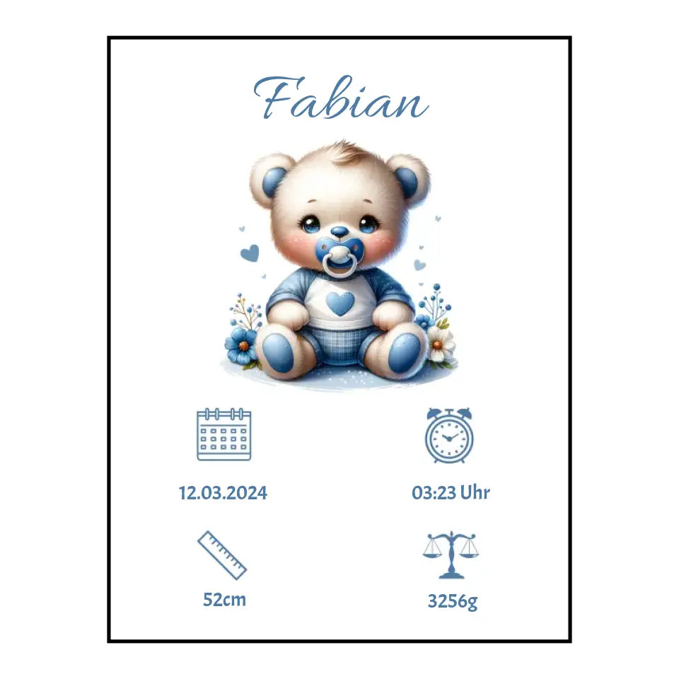 Teddy Steckbrief Poster
